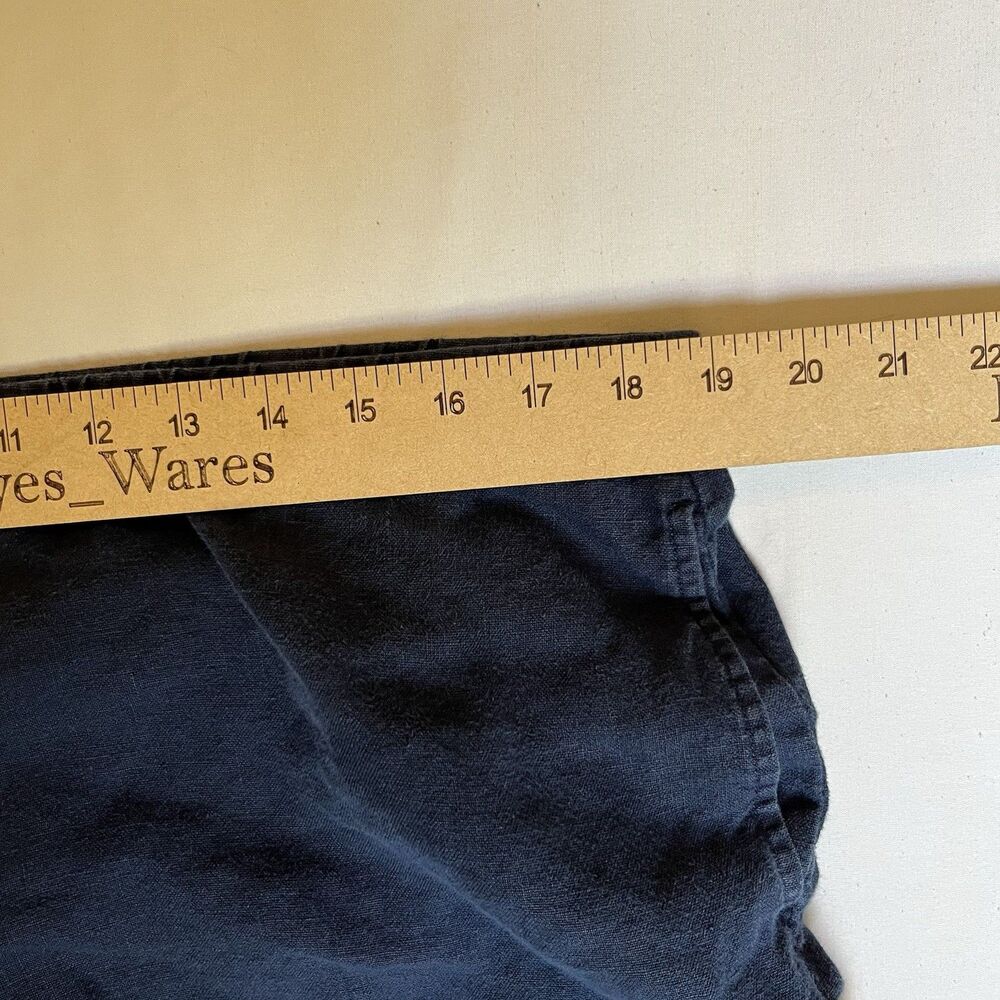 J.Jill Love Linen Navy Blue Wide Leg Elastic Waist Pants Women Large L Missy - Picture 6 of 12